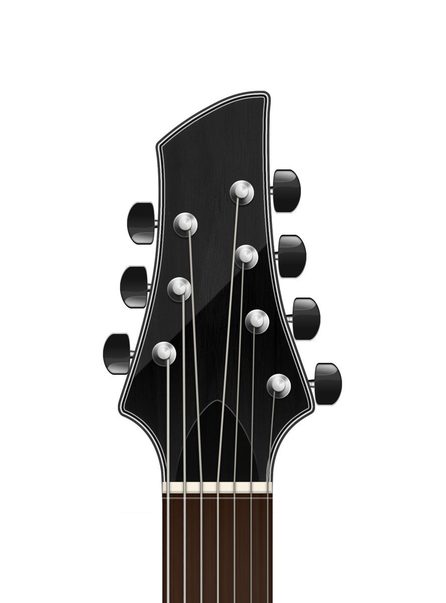 Kepala gitar akustik dengan tuas penyetem